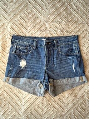 Old Navy Boyfriend Classic Blue Denim Cuffed Women's Shorts | 4
